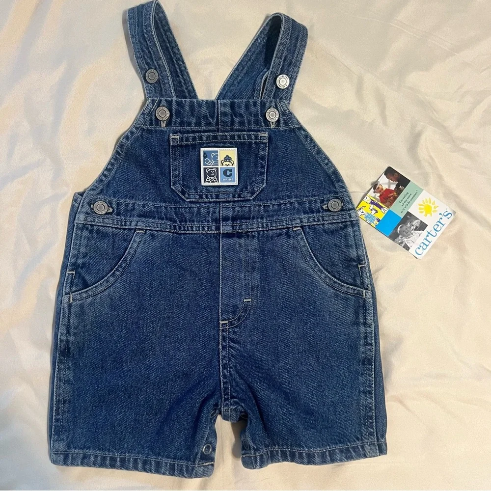 Vintage NWT Carter's Classic Blue Kids Overalls size 9-12M